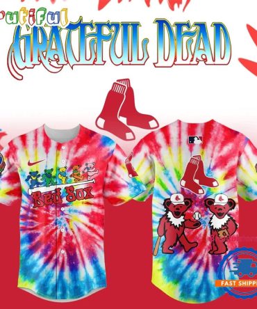 Boston Red Sox Grateful Dead Night Tie- Dye Baseball Jersey