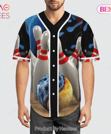 Strike A Style: 3D Bowling Graphic Button-Up Shirt For Men – Perfect Gift For Bowling Fans!