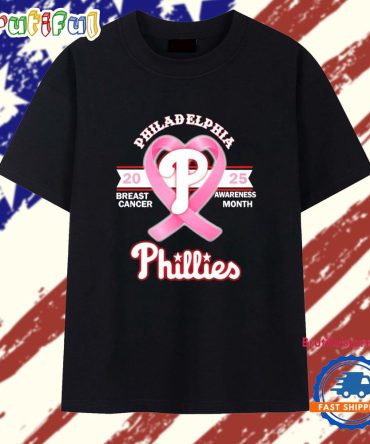 Breast Cancer Awareness Month 2025 Philadelphia Phillies Logo T Shirt
