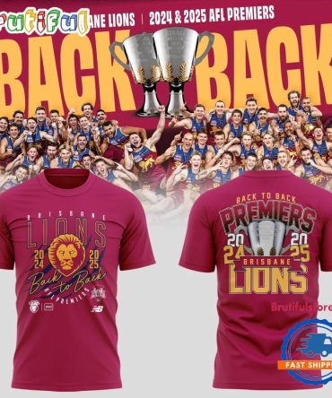 Brisbane Lions Afl 2025 Back-To-Back Premiers Red T Shirt