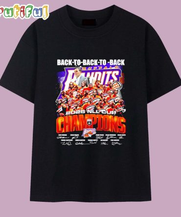 Buffalo Bandits 2025 Back To Back To Back Champions T Shirt