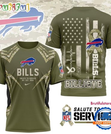 Buffalo Bills 2025 Nfl Salute To Service Camo All Over Print Shirt