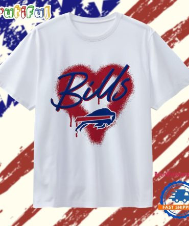 Buffalo Bills Football Spray Heart T Shirt