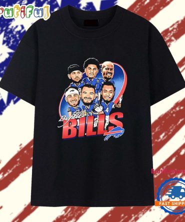 Buffalo Bills Players Caricature Vintage T Shirt