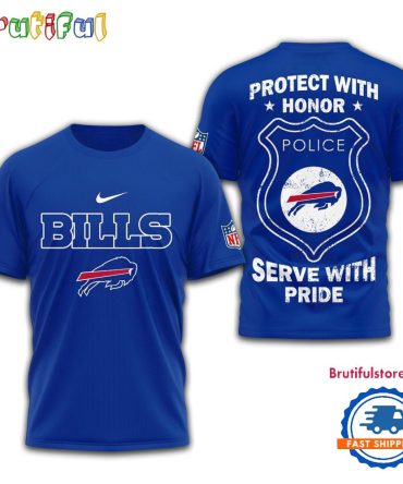 Buffalo Bills Protech With Honor Police Serve With Pride 3D Shirt