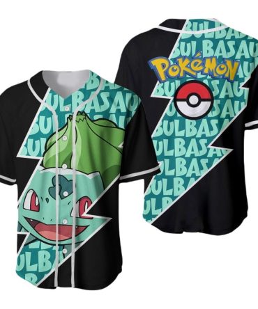 Catch 'Em All In Style: Bulbasaur Pokémon Baseball Jersey - Perfect For Fans!