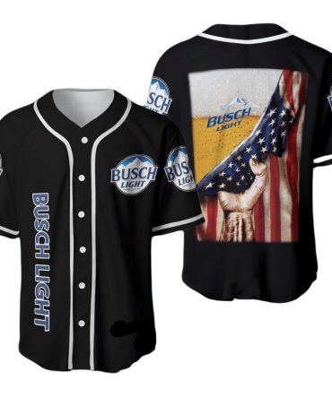 Patriotic Busch Light Baseball Jersey - Perfect For Beer Lovers & Sports Fans!