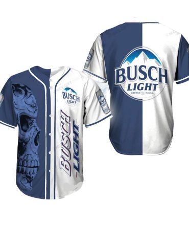 Busch Light Baseball Jersey - Skull Design , Limited Edition Sportswear For Beer Lovers