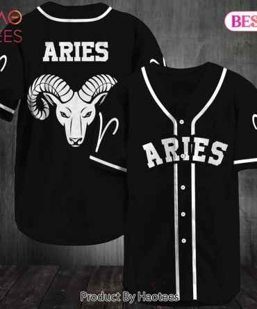 Aries Zodiac Baseball Jersey - Stylish Black Ram Design For Astrology Lovers