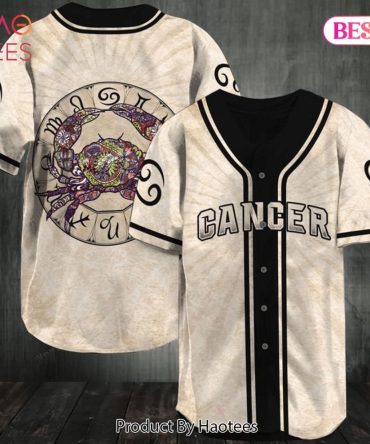 Vintage Zodiac Cancer Baseball Jersey - Unique Astrological Graphic Tee , Haotees