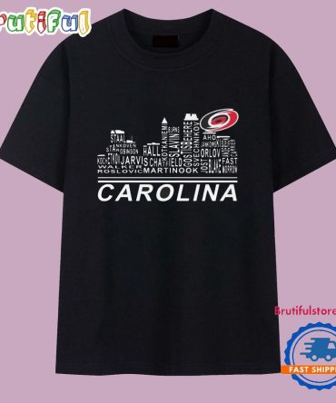 Carolina Hurricanes Skyline Names Logo 2025 T Shirt