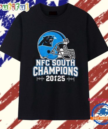 Carolina Panthers Nfc South 2025 Champions Helmet T Shirt