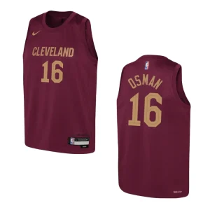 2022-23 Cleveland Cavaliers Youth Icon Edition Cedi Osman Wine Jersey - Alzaintravels