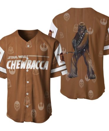 Star Wars Chewbacca Baseball Jersey - Iconic Brown Fan Apparel, Perfect Gift For Sci-Fi Lovers