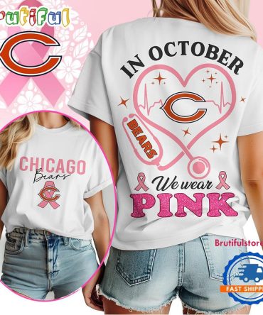 Chicago Bears In October We Wear Pink Vintage T Shirt