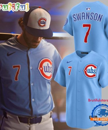 Chicago Cubs Dansby Swanson #7 Baby Blue 2Nd Alternate Baseball Jersey