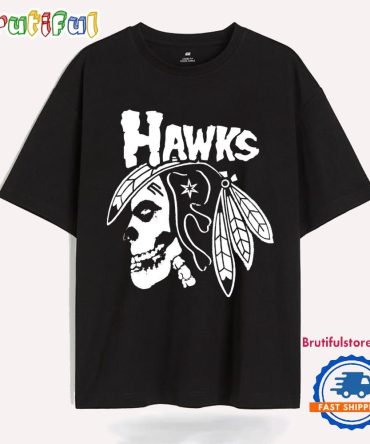 Chicago Punk Hawks Skull T Shirt