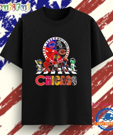 Chicago Sports Team Mascots Walking Abbey Road T Shirt