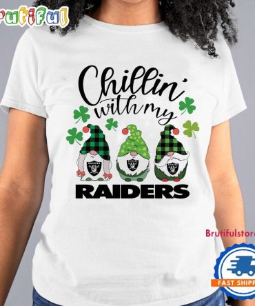 Chillin With My Las Vegas Raiders Gnomes St. Patricks Day New T Shirt
