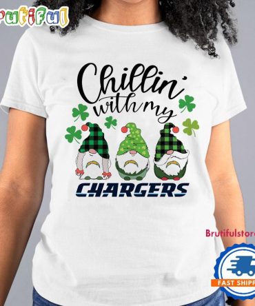 Chillin With My Los Angeles Chargers Gnomes St. Patricks Day New T Shirt