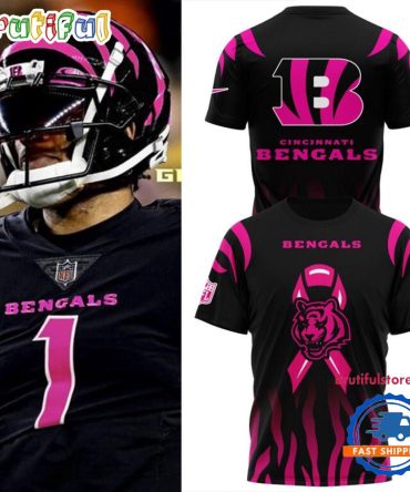 Cincinnati Bengals Breast Cancer 2025 New Design T Shirt