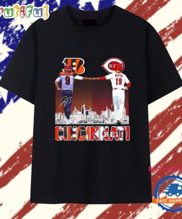 Cincinnati Bengals Joe Burrow And Cincinnati Reds Joey Votto Skyline City Signatures T Shirt
