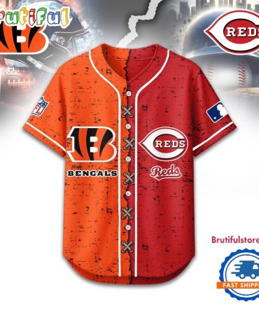 Cincinnati Bengals Mix Cincinnati Reds Sporty New Design Baseball Jersey