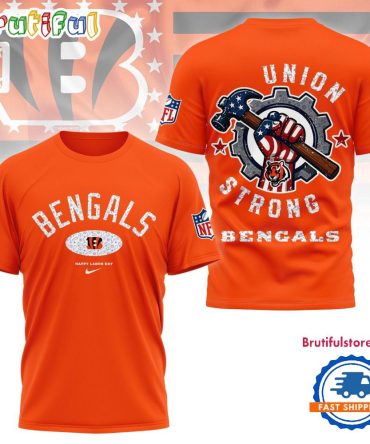 Cincinnati Bengals Union Strong Labor Day All Over Print Shirt