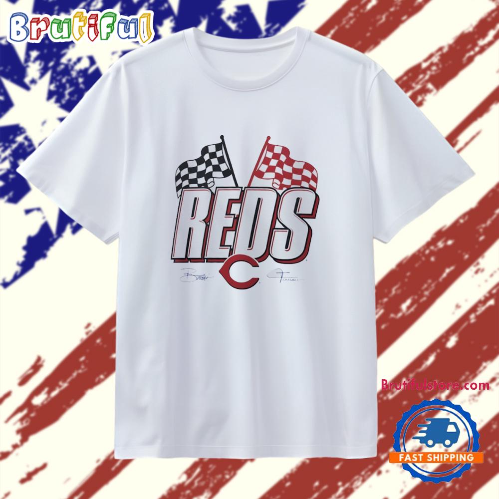 Cincinnati Reds 2025 Mlb Speedway Classic Checkered Flag T Shirt