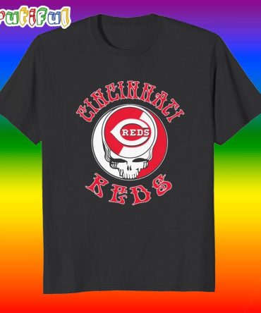 Cincinnati Reds Grateful Dead Skull T Shirt