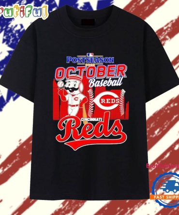 Cincinnati Reds Mlb October Baseball Postseason 2025 City Skyline T Shirt
