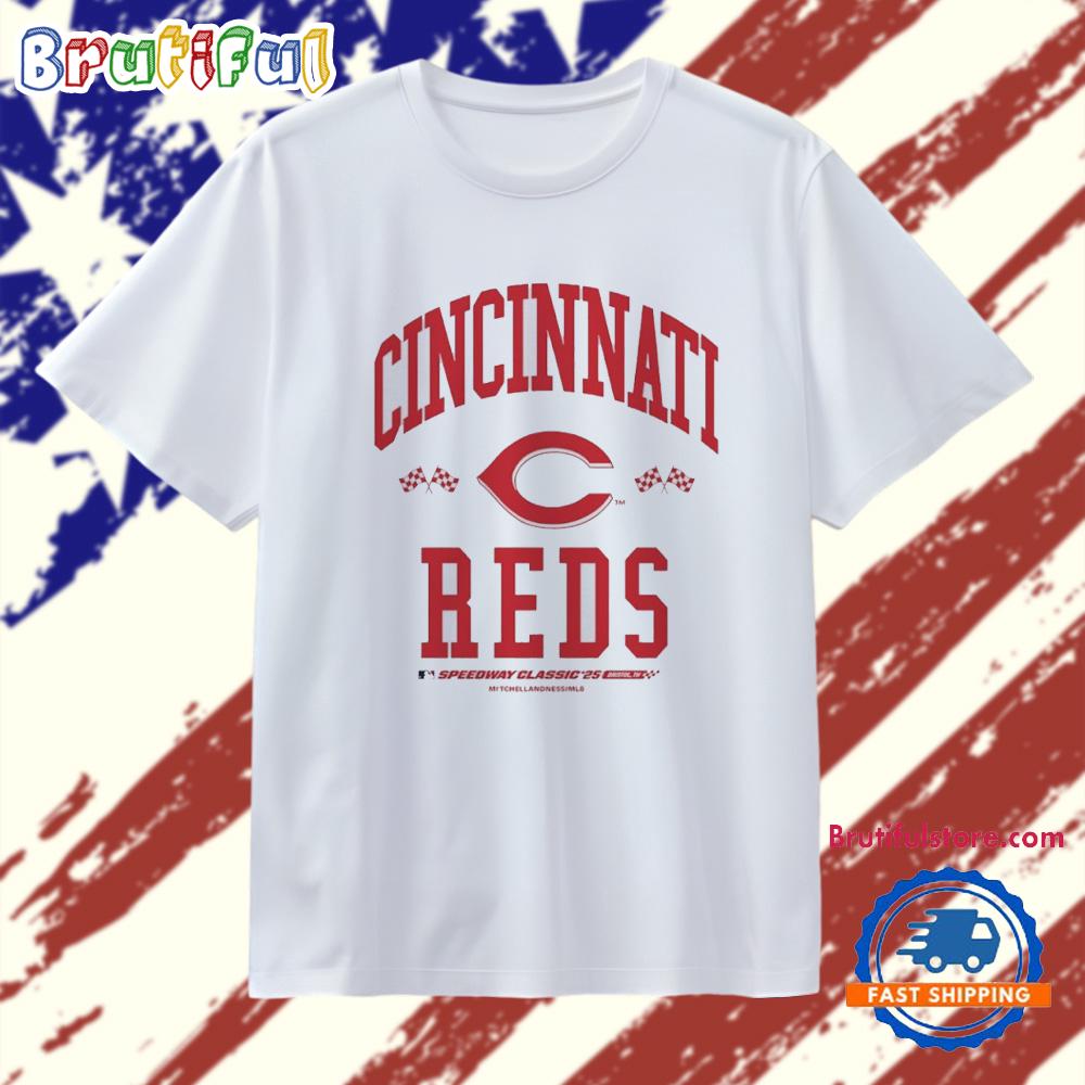 Cincinnati Reds Mlb Speedway Classic 2025 Checkered Flag T Shirt