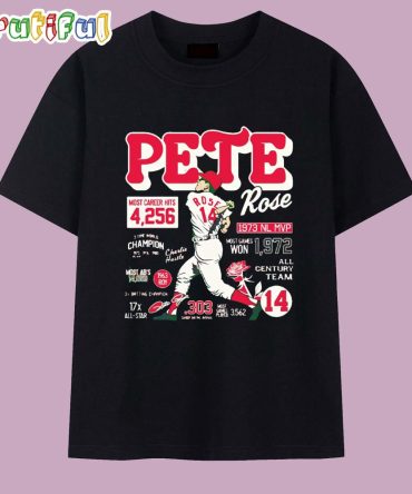 Cincinnati Reds Pete Rose Career Stats T Shirt