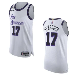2022-23 City Edition Los Angeles Lakers Dennis Schroder White Authentic Jersey - Alzaintravels