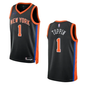 2022-23 City Edition New York Knicks Obi Toppin Black Swingman Jersey - Alzaintravels