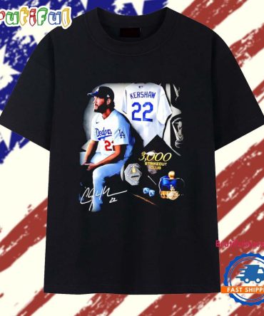 Clayton Kershaw 3000 Strikeouts Club Signature T Shirt