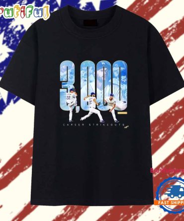 Clayton Kershaw Los Angeles Dodgers 3000 Career Strikeouts T Shirt
