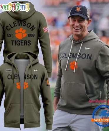 Clemson Tigers Football X Military Appreciation 2025 Zip Hoodie