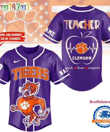 Clemson Tigers Mascot Teacher Appreciation Month Baseball Jersey