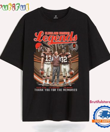 Cleveland Browns Legends Frank Ryan Jim Donovan And Jim Brown Thank You For The Memories T Shirt