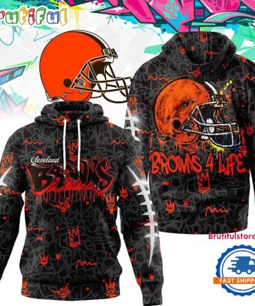 Cleveland Browns Nfl Special Graffiti My Team 4 Life All Over Print Hoodie Shirt