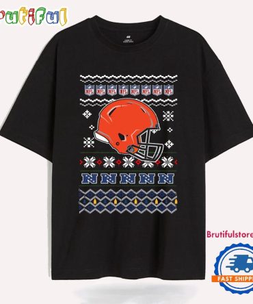 Cleveland Browns Football Logo Team Helmet Merry Chritmas 2024 T Shirt