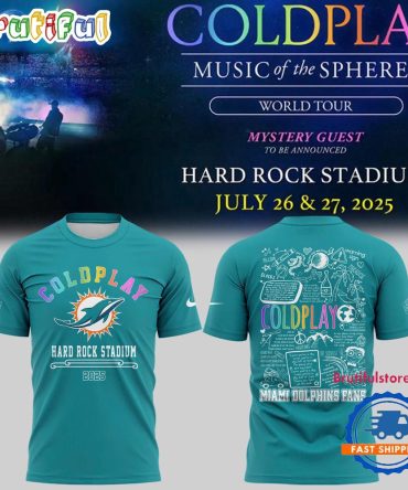 Coldplay X Miami Dolphins 2025 T Shirt