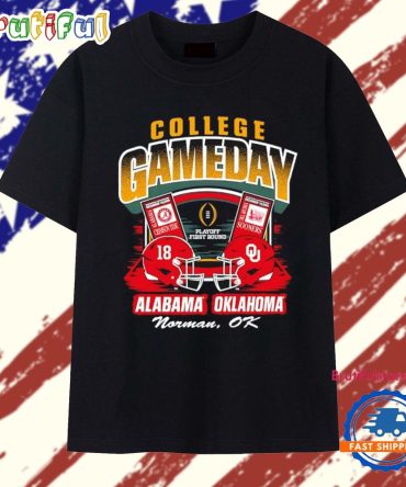 College Gameday 2025-2026 Cfp Alabama Crimson Tide Vs. Oklahoma Sooners 1St Round T Shirt