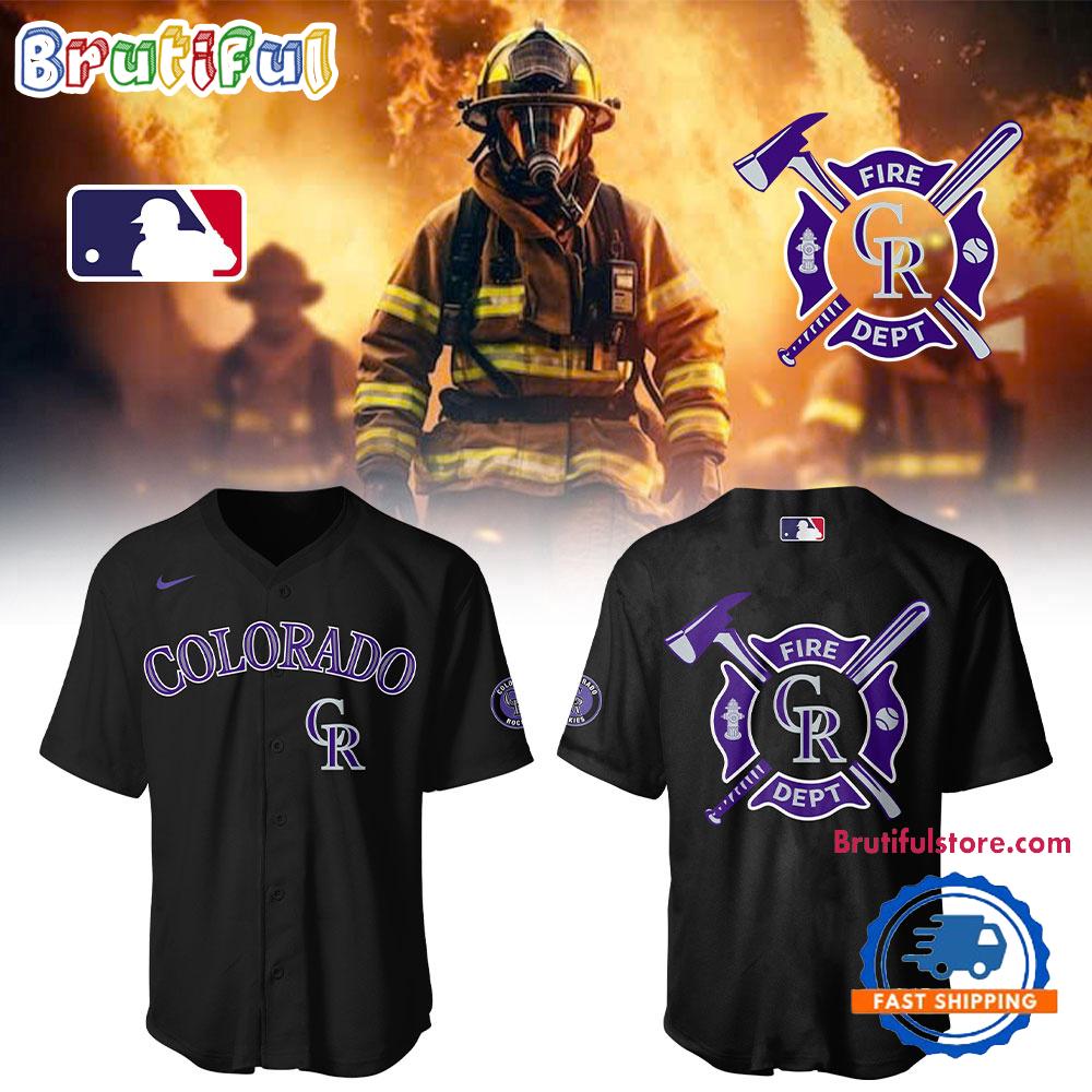 Colorado Rockies X Firefighter Appreciation Night Black Jersey