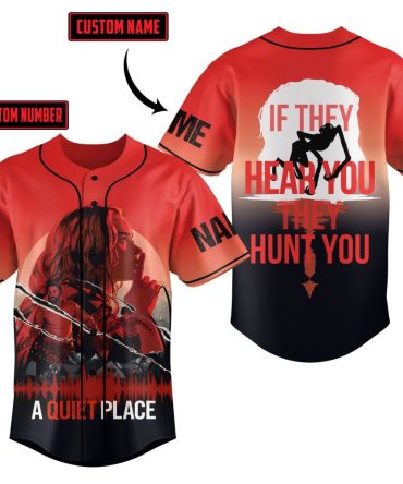 Custom A Quiet Place Baseball Jersey - Personalized Name & Number - Unique Horror Fan Gift