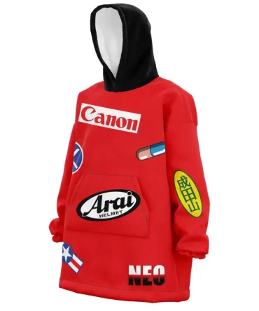 Akira Kaneda Bike Decals Hooded Blanket Hoodie