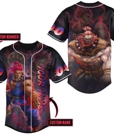 Custom Anime Baseball Jersey - Personalized Name & Number, Unique Gamer Gift