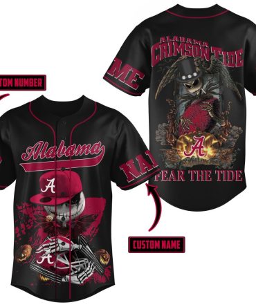 Custom Alabama Crimson Tide Jersey - Personalized Name & Number - Fear The Tide Design