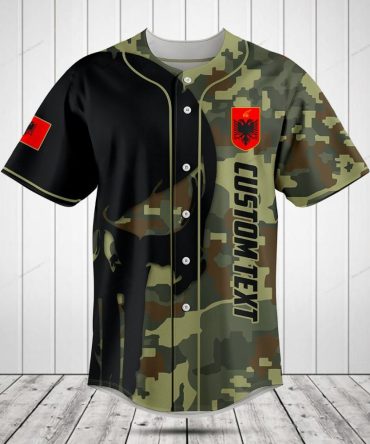 Customizable Camouflage Baseball Jersey – Personalized Text & Unique Design – Perfect For Fans & Teams